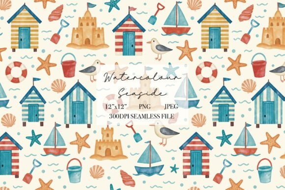 Download Seaside Summer Seamless Pattern - Premium Resources