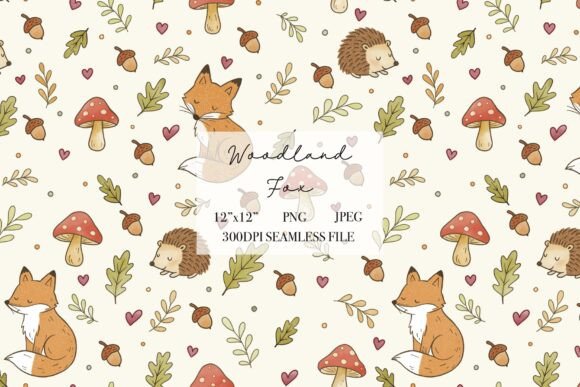 Download Fox and Hedgehog Woodland Seamless File - Premium Resources