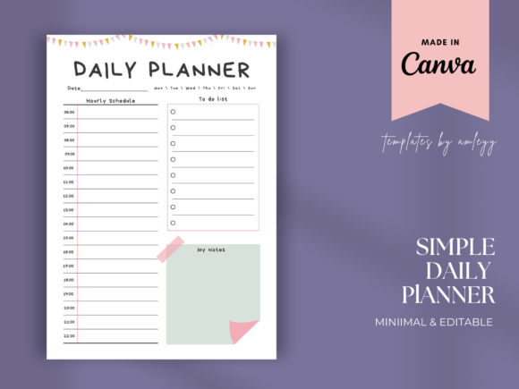 Download Simple Daily Planner Template Printables - Premium Bundle