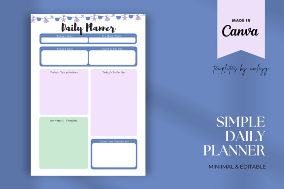 Download Simple Daily Planner Template Minimal - Premium Bundle