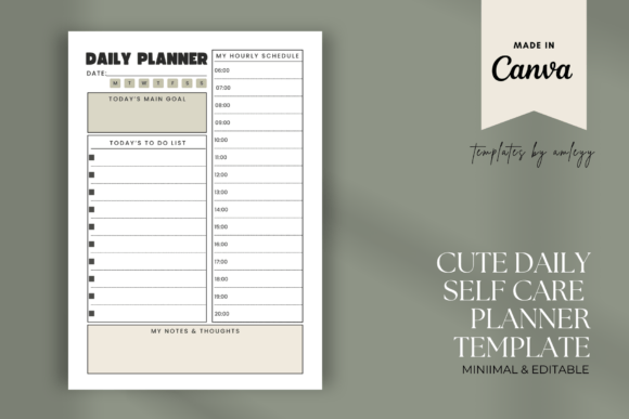 Download Free Simple Daily Planner Template Canva - Premium Resources