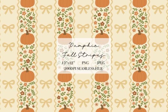 Download Fall Pumpkin Stripes Seamless Pattern - Premium Resources